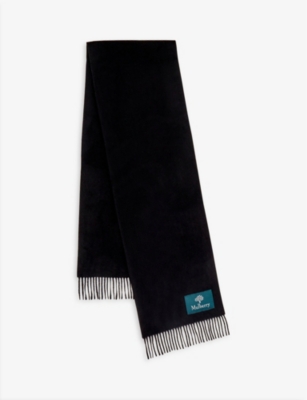 MULBERRY - Solid brand-patch wool scarf | Selfridges.com