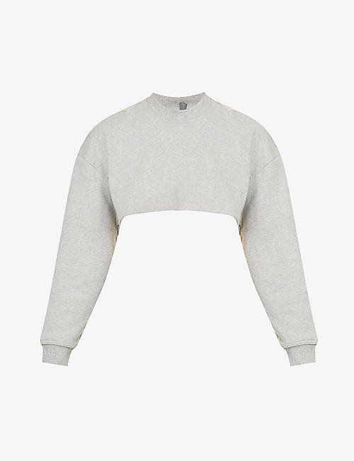 ADIDAS BY STELLA MCCARTNEY: Cropped organic-cotton sweatshirt