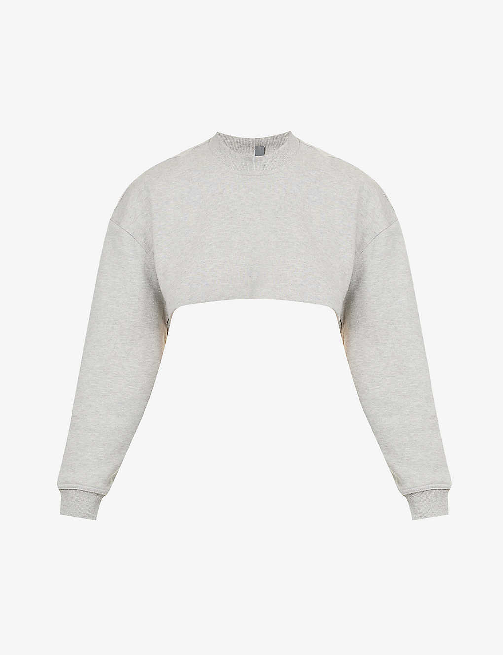 Adidas By Stella Mccartney Open-back Cropped Sweatshirt In Grey