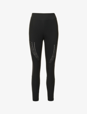 Adidas By Stella Mccartney + Net Sustain + Parley Truepurpose Perforated Recycled Stretch Leggings In Black