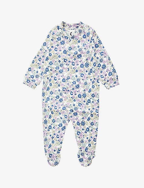 SLEEPY DOE: Floral-print organic-cotton sleepsuit 3-6 months