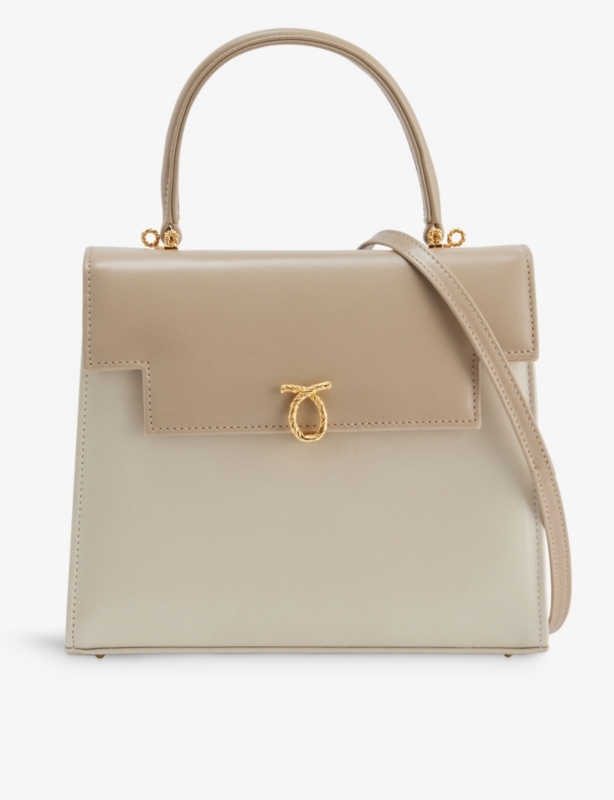 Traviata leather top-handle bag