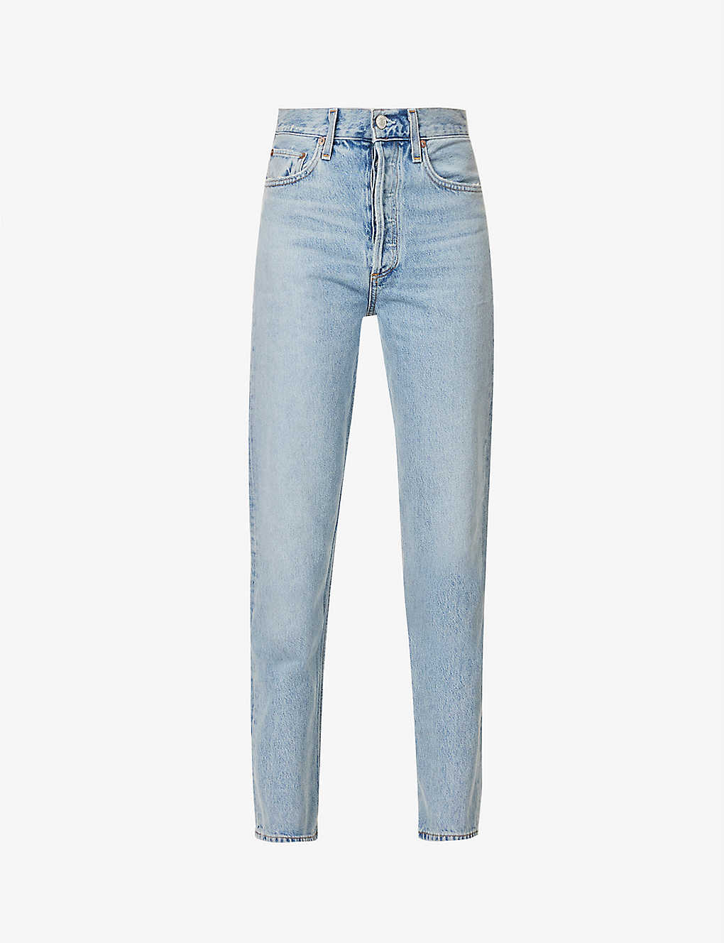 Agolde Womens Soundwave 90s Pinch Straight-leg High-rise Organic Denim Jeans In Blue
