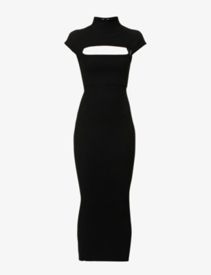 Attico Black Midi Dress In Black