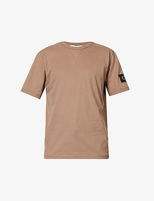 CK JEANS: Logo-tab short-sleeved cotton T-shirt