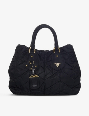 RESELFRIDGES - Pre-loved Prada Tessuto quilted nylon satchel bag ...