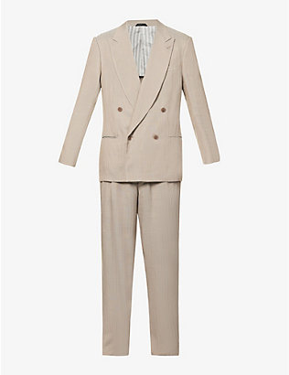 GIORGIO ARMANI: Double-breasted regular-fit woven suit