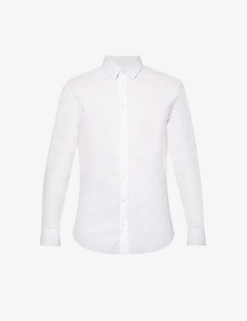 GIORGIO ARMANI: Slim-fit long-sleeved cotton-blend shirt