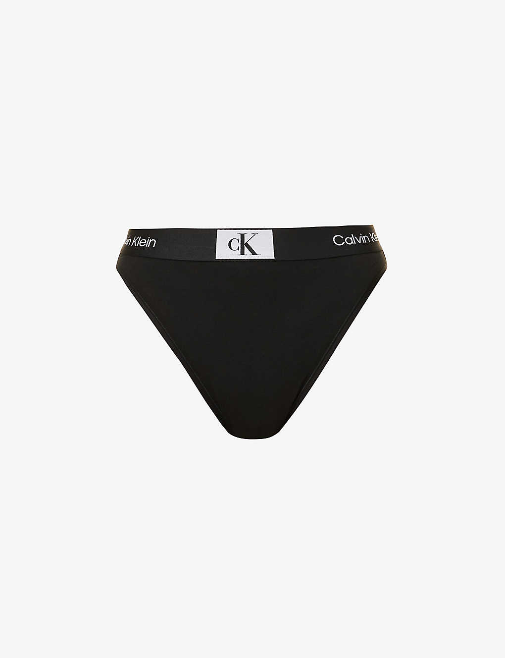 Calvin Klein Womens Black 1996 Branded-waistband Stretch-cotton Thong