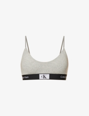 HUGO - Two-pack of stretch-cotton bralettes with logo underbands