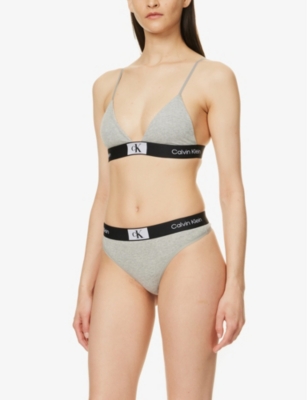 Shop Calvin Klein 1996 Branded-waistband In Grey Heather