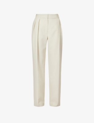 Camilla And Marc Womens White Oak Bristol Wide-leg High-rise Stretch-woven Trousers In White Oak