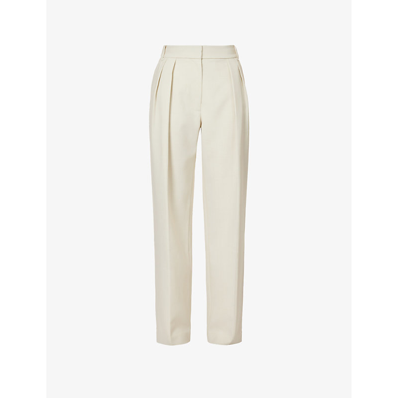 Camilla And Marc Womens White Oak Bristol Wide-leg High-rise Stretch-woven Trousers