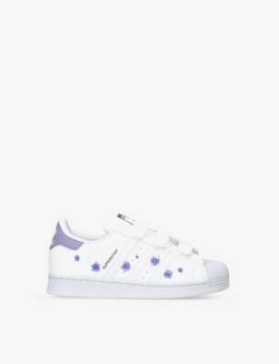 ADIDAS: Superstar logo-patch leather trainers 5-10 years