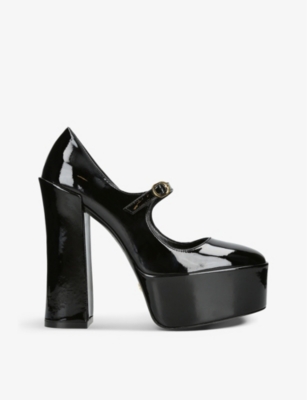 Stuart Weitzman Skyhigh Patent Mary Jane Platform Pumps In Black