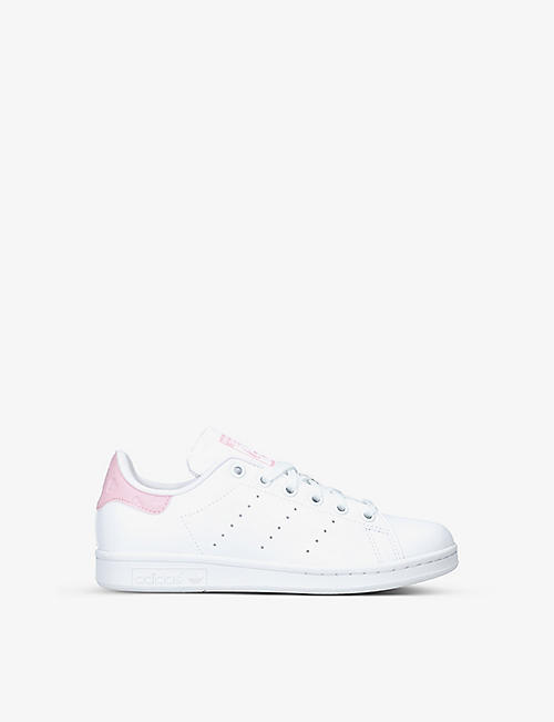 ADIDAS: Stan Smith perforated leather low-top trainers 9-10 years
