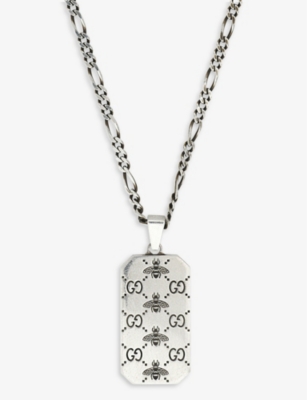 Shop Gucci Women's Silver Signature Sterling-silver Pendant Necklace