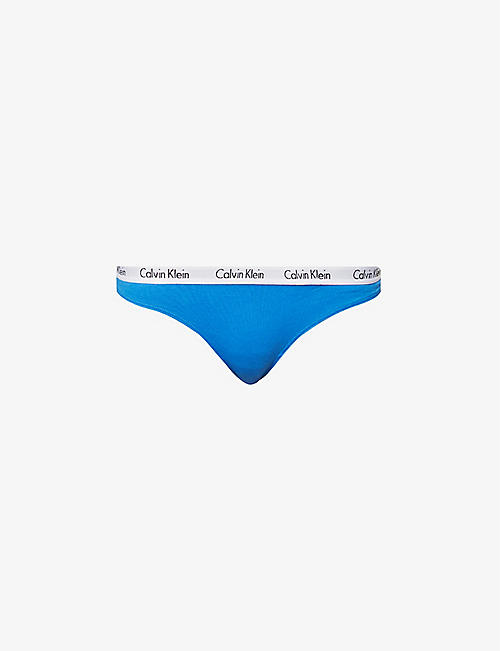 CALVIN KLEIN: Carousel logo-print stretch-cotton thong