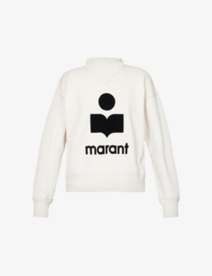 Isabel Marant Étoile Moby Logo-printed Cotton-blend Sweatshirt In Ecru