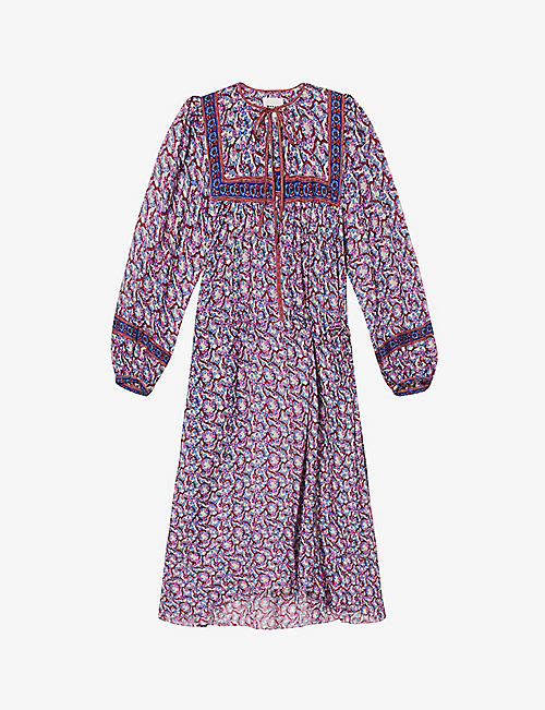 ISABEL MARANT ETOILE: Greila print-embellished cotton midi dress