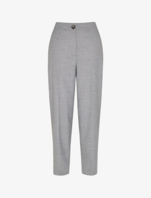 Whistles Womens Multi-coloured Lila Checked Straight-leg Mid-rise Woven Trousers