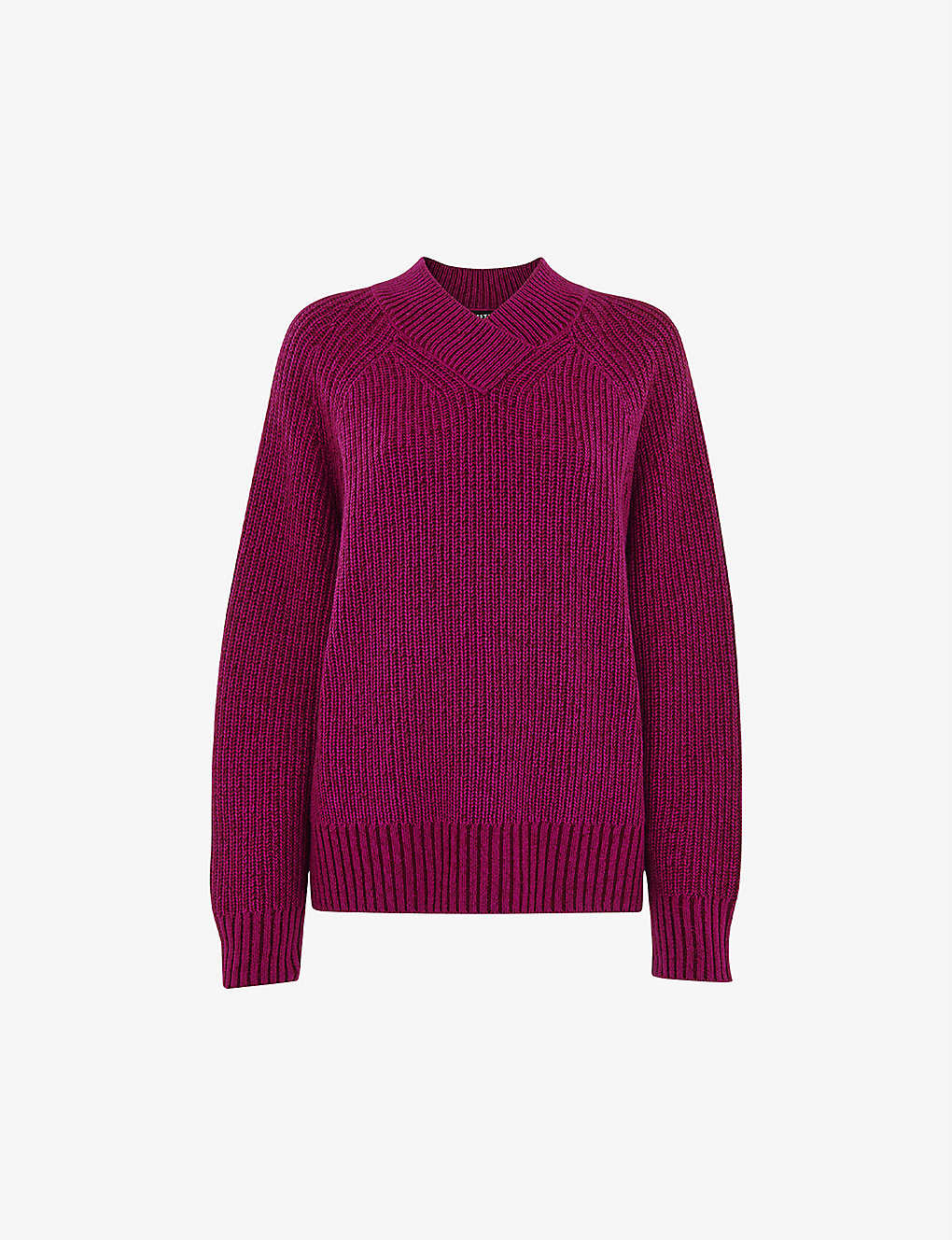 Whistles Womens Pink Ribbed Knitted Jumper
