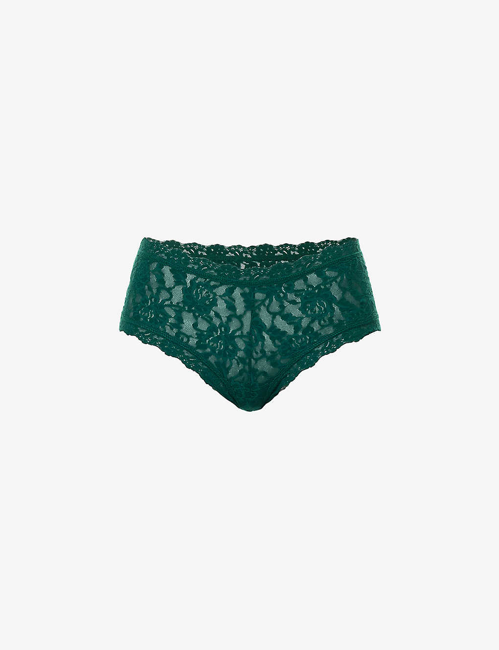 HANKY PANKY HANKY PANKY WOMEN'S GREEN QUEEN SIGNATURE MID-RISE LACE BRIEFS,63976329