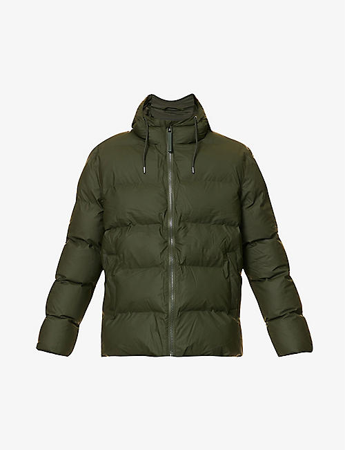 RAINS: Funnel-neck quilted shell puffer jacket