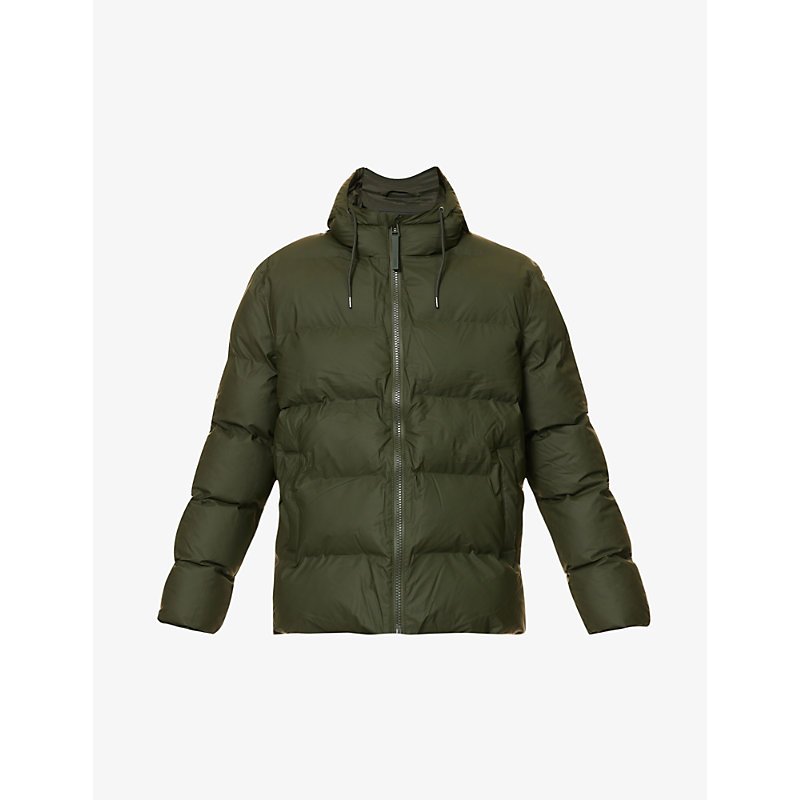 RAINS RAINS MEN'S GREEN FUNNEL-NECK QUILTED SHELL PUFFER JACKET,63977906