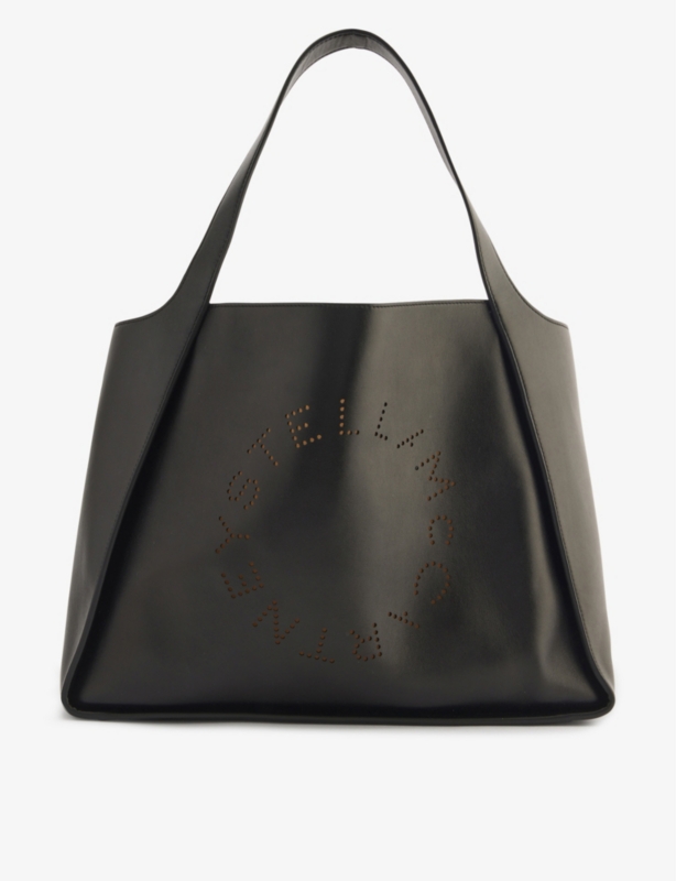 Circle faux-leather tote bag