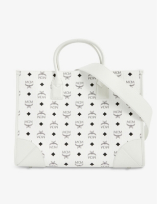 MCM 'münchen Large' Shopper Bag in White