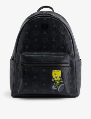 MCM Stark branded print coated canvas backpack