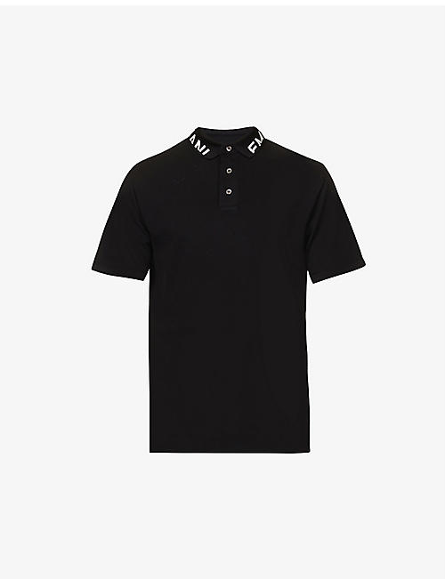 EMPORIO ARMANI: Logo-print cotton-piqué polo shirt