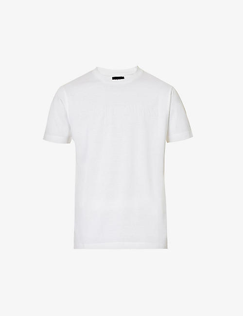 EMPORIO ARMANI: Logo-print short-sleeved cotton-jersey T-shirt