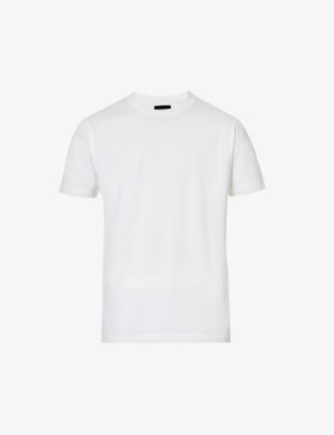 Emporio Armani Round Neck Short-sleeved T-shirt In Biancoo.logo