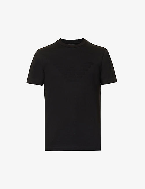 EMPORIO ARMANI: Eagle-print regular-fit cotton-jersey T-shirt