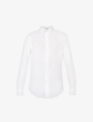 EMPORIO ARMANI: Formal pearlescent-button modern-fit cotton shirt