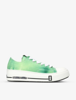 Nahmias Mens Green Comb Five O Tie-dyed Canvas Low-top Trainers In Green Comb