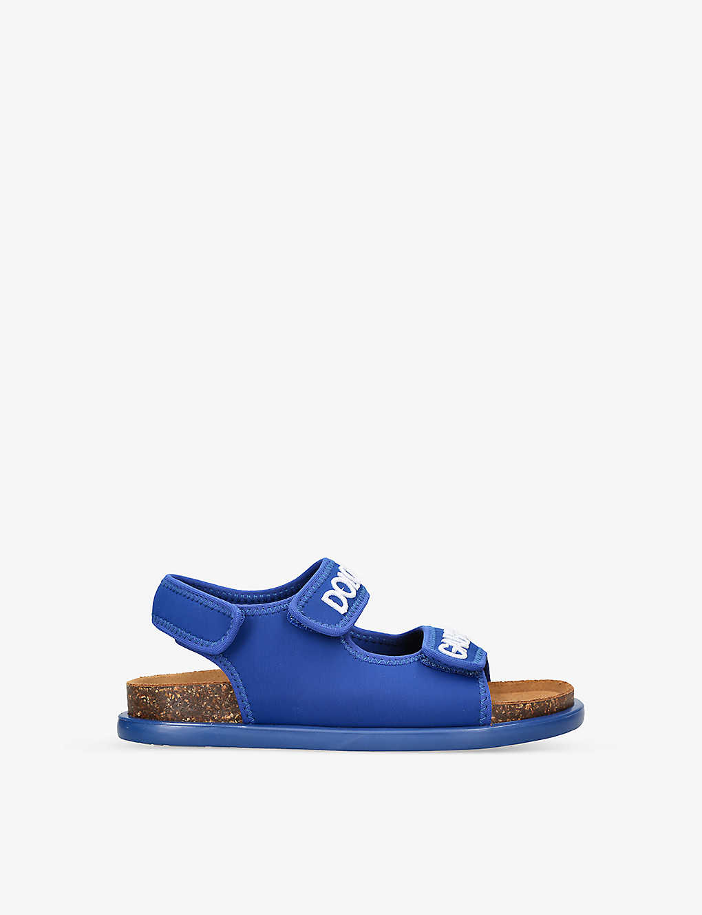 Shop Dolce & Gabbana Boys Blue Kids Embroidered-logo Stretch-polyamide Sandals 3-7 Years