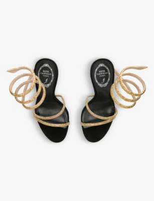 RENE CAOVILLA Margot jewelled leather heeled sandals