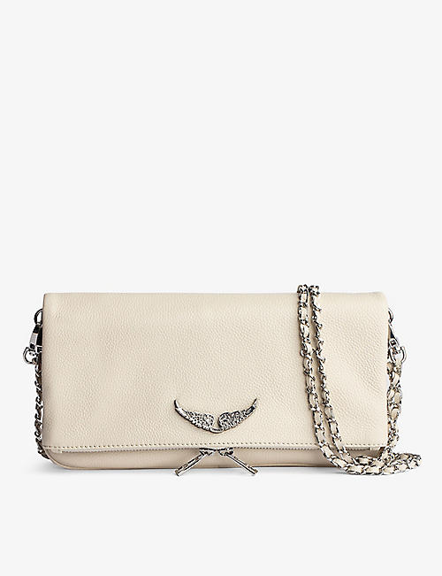 ZADIG&VOLTAIRE: Rock Swing Your Wings logo-plaque leather clutch bag