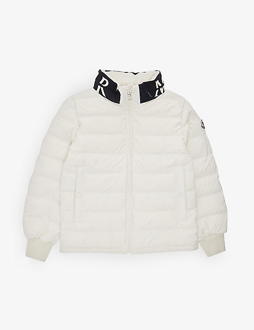 MONCLER: Akio high-neck concealed-hood shell-down jacket