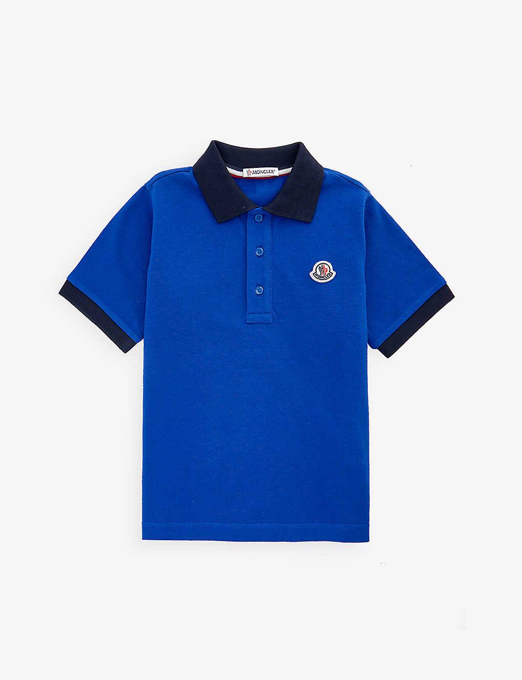 Moncler Boys Dark Blue Kids Brand-patch Cotton-pique Polo Shirt 4-14 Years