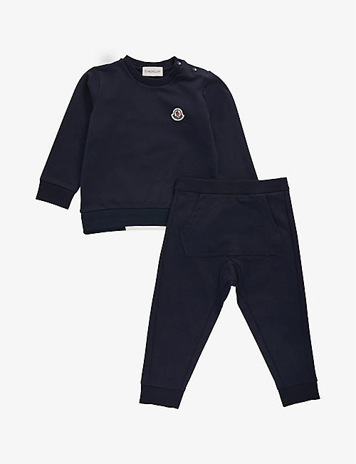 MONCLER: Brand-patch stretch-cotton tracksuit 3 months - 3 years