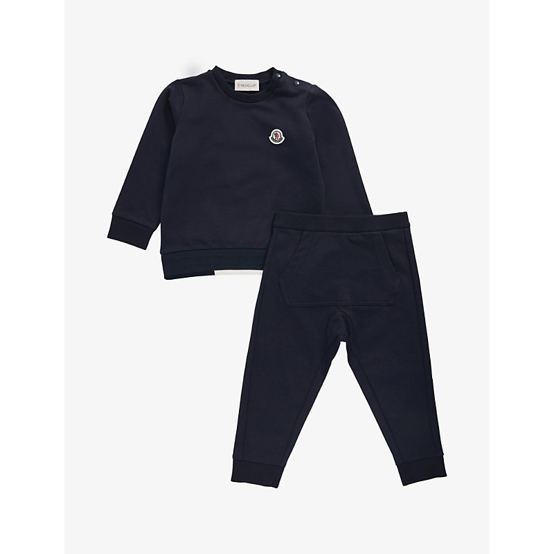 Moncler Babies'  Navy Brand-patch Stretch-cotton Tracksuit 3 Months -