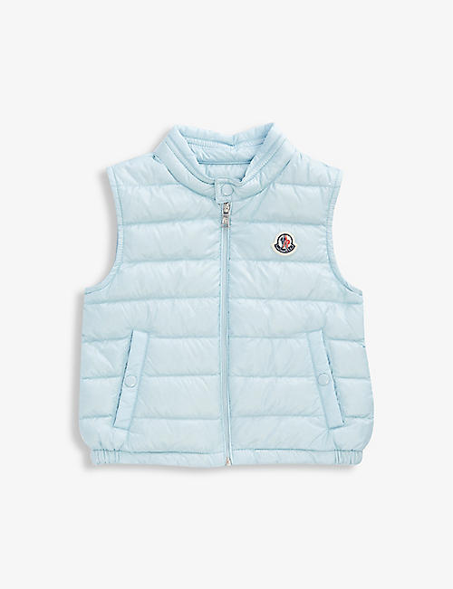 MONCLER: Sleeveless padded shell-down vest 6 months-3 years