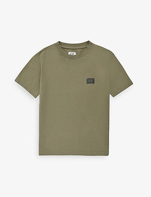 CP COMPANY: Patch logo cotton-jersey T-shirt 4-14 years