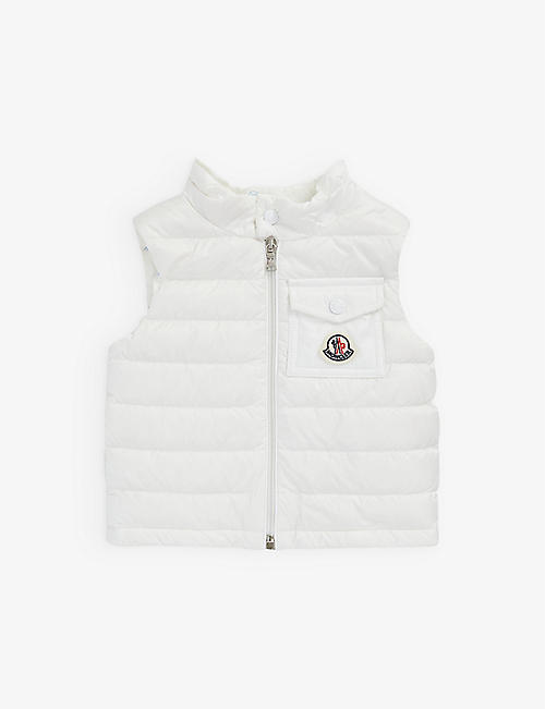 MONCLER: Ter logo-patch padded shell-down gilet 9 months-3 years