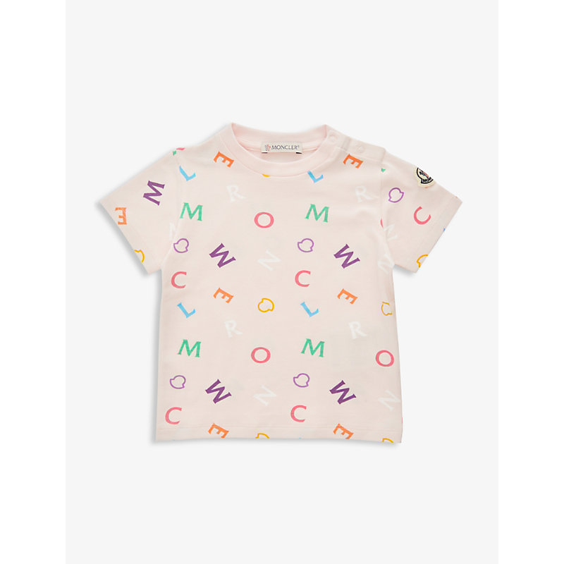 Moncler Babies' T-shirt With Logo In Light Pink