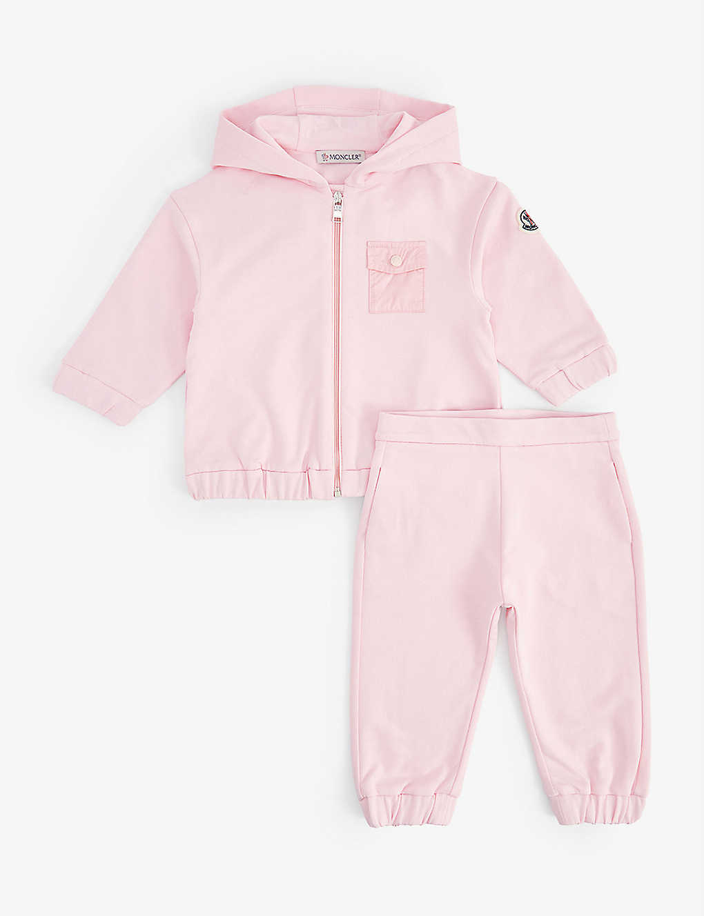 Moncler Babies'  Pink Brand-patch Cotton-jersey Tracksuit 3 Months - 3 Years